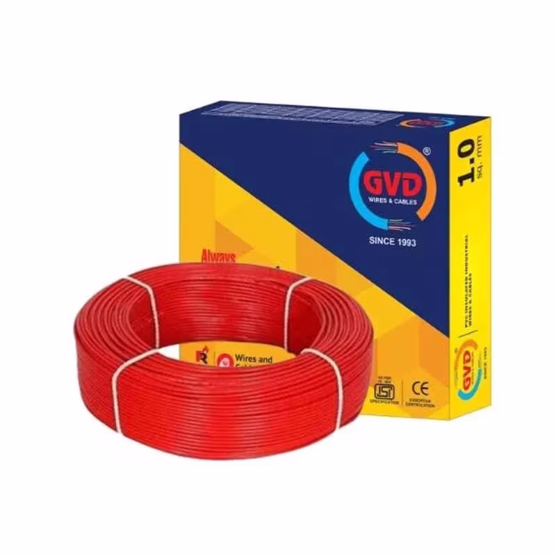 GVD 2.5 Sqmm Red Single Core FR PVC Flexible Insulated Copper Wire for Home, Domestic & Industrial Use, Length: 45 m