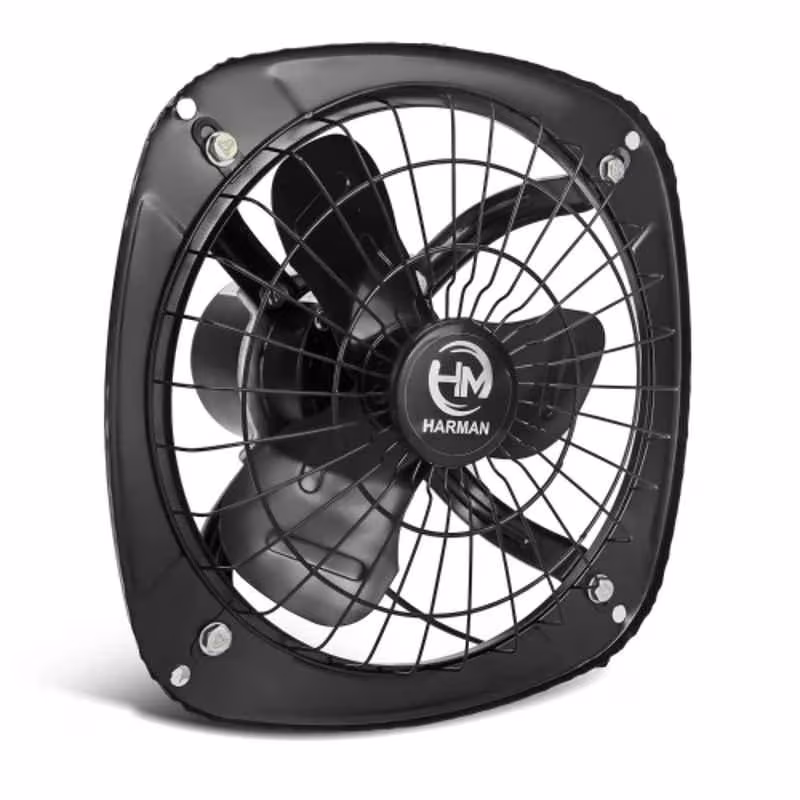 HM Heavy Duty 9 inch High Speed 4 Star Fresh Air Exhaust Fan for Kitchen, Bathroom & Rooms with 1 Year Warranty | Black