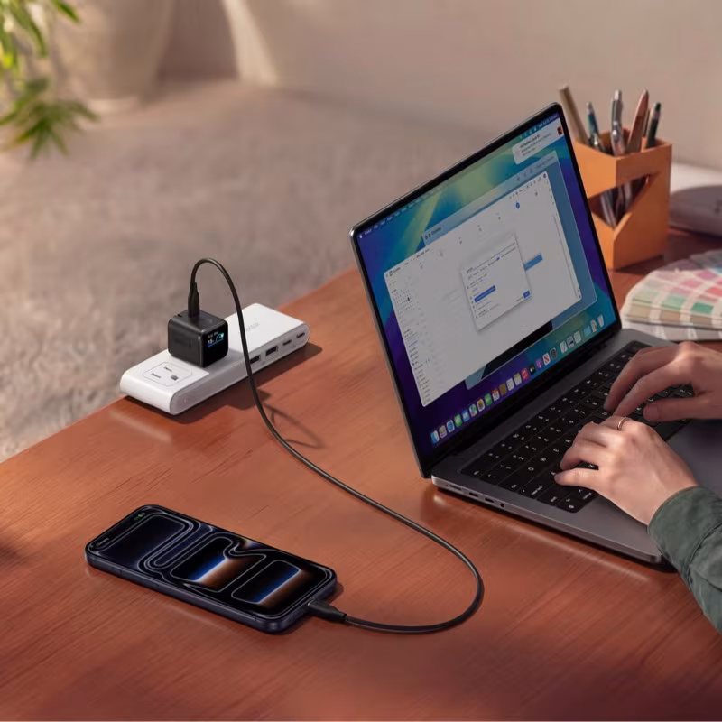 Anker Nano 45W Smart Display iPhone Charger (2026 OTA Version, 180° Foldable)