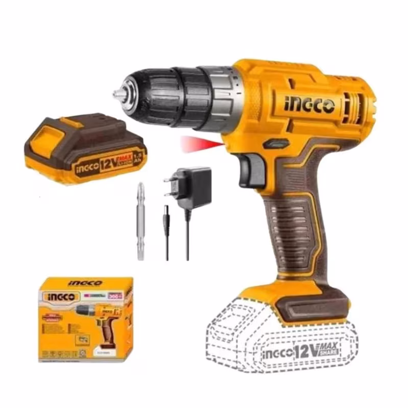 Ingco 12V 0-750rpm Cordless Drill, CDLI1218