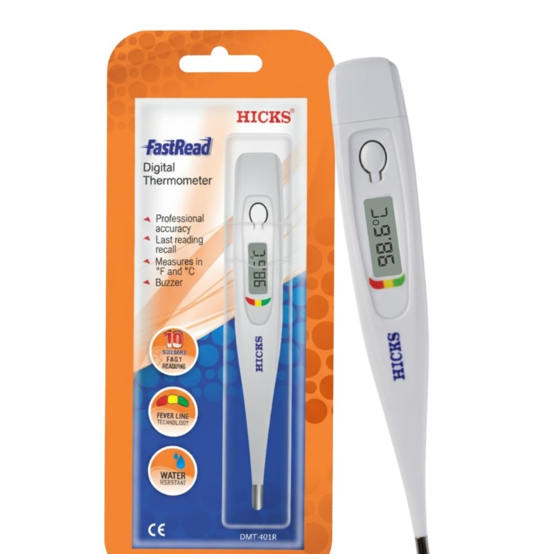Hicks DMT-401 FastRead Digital Thermometer for Fever | 10s Accurate Reading with Fever Line Technology | Digital Medical Thermometer for Adults & Kids